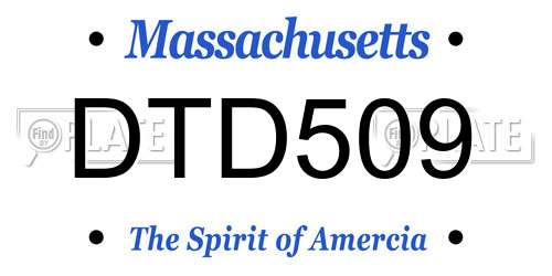DTD509 Massachusetts License Plate
