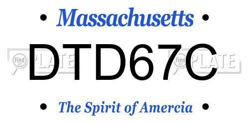 DTD67C Massachusetts License Plate