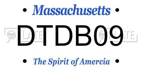 DTDB09 Massachusetts License Plate