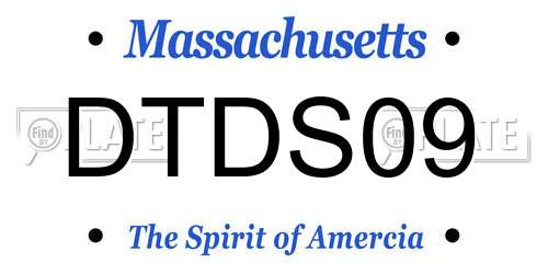DTDS09 Massachusetts License Plate