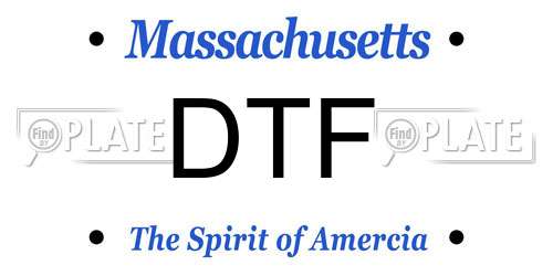 DTF Massachusetts License Plate