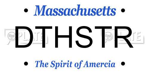 DTHSTR Massachusetts License Plate