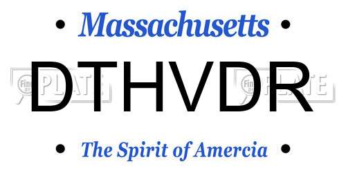DTHVDR Massachusetts License Plate