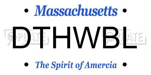 DTHWBL Massachusetts License Plate