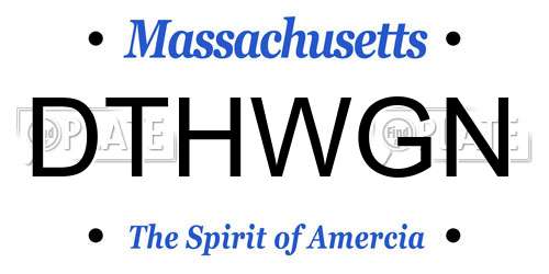 DTHWGN Massachusetts License Plate