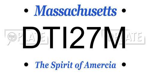 DTI27M Massachusetts License Plate
