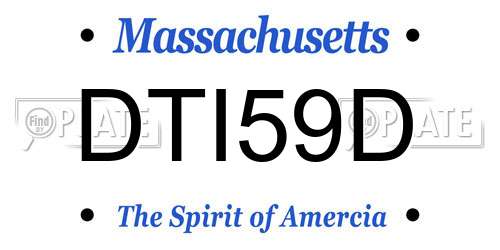 DTI59D Massachusetts License Plate
