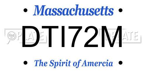 DTI72M Massachusetts License Plate