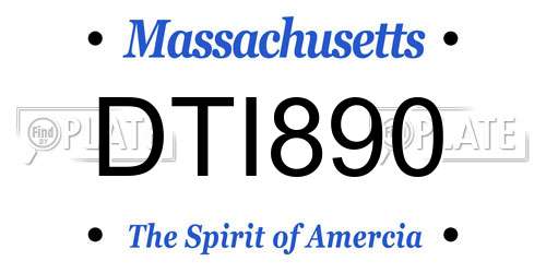 DTI890 Massachusetts License Plate