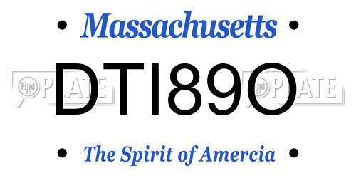 DTI89O Massachusetts License Plate