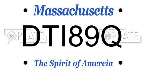 DTI89Q Massachusetts License Plate