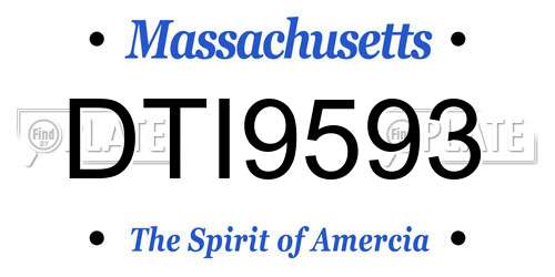 DTI9593 Massachusetts License Plate