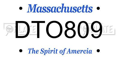 DTO809 Massachusetts License Plate
