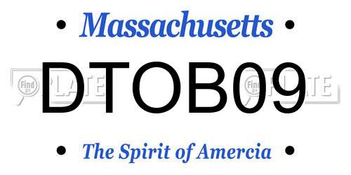 DTOB09 Massachusetts License Plate