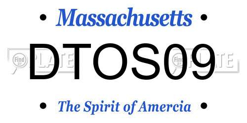 DTOS09 Massachusetts License Plate