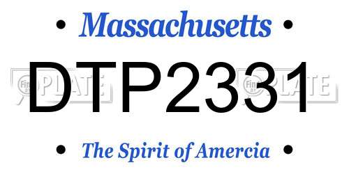 DTP2331 Massachusetts License Plate