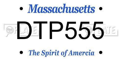 DTP555 Massachusetts License Plate