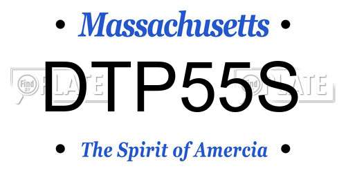 DTP55S Massachusetts License Plate