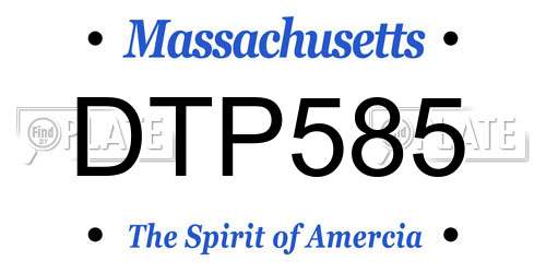 DTP585 Massachusetts License Plate