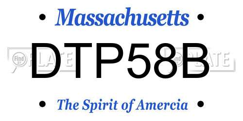 DTP58B Massachusetts License Plate