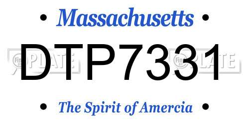 DTP7331 Massachusetts License Plate