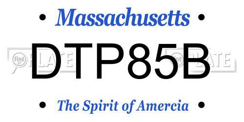 DTP85B Massachusetts License Plate