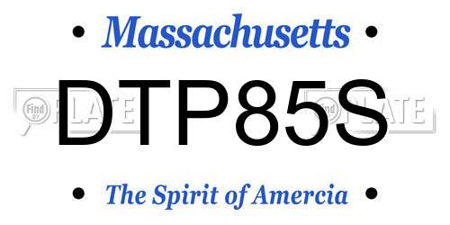 DTP85S Massachusetts License Plate