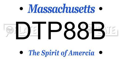 DTP88B Massachusetts License Plate