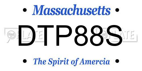 DTP88S Massachusetts License Plate