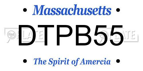 DTPB55 Massachusetts License Plate