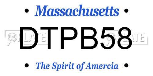 DTPB58 Massachusetts License Plate