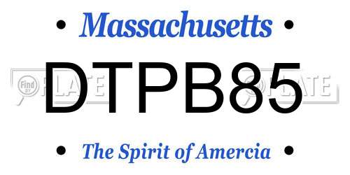 DTPB85 Massachusetts License Plate