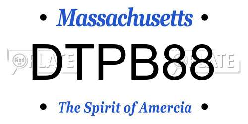 DTPB88 Massachusetts License Plate