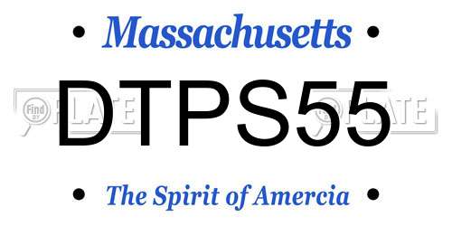 DTPS55 Massachusetts License Plate