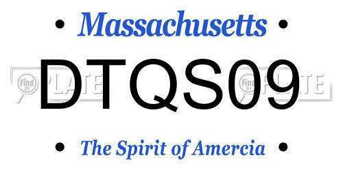 DTQS09 Massachusetts License Plate
