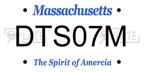 DTS07M Massachusetts License Plate