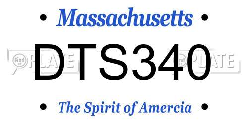 DTS340 Massachusetts License Plate