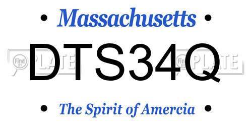 DTS34Q Massachusetts License Plate