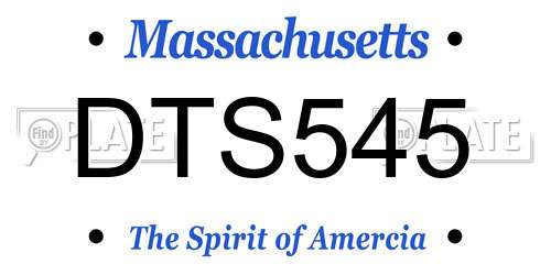 DTS545 Massachusetts License Plate