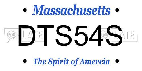 DTS54S Massachusetts License Plate