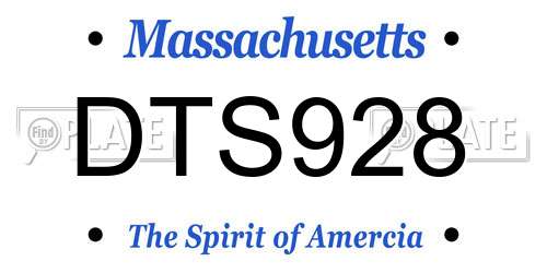 DTS928 Massachusetts License Plate