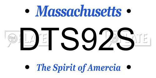 DTS92S Massachusetts License Plate