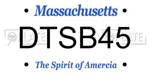 DTSB45 Massachusetts License Plate