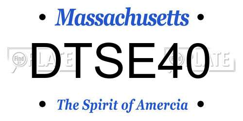 DTSE40 Massachusetts License Plate