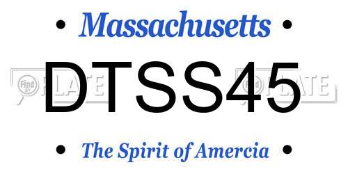 DTSS45 Massachusetts License Plate