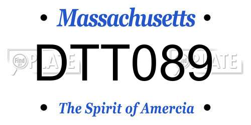 DTT089 Massachusetts License Plate