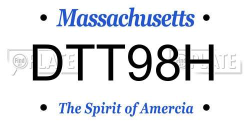 DTT98H Massachusetts License Plate