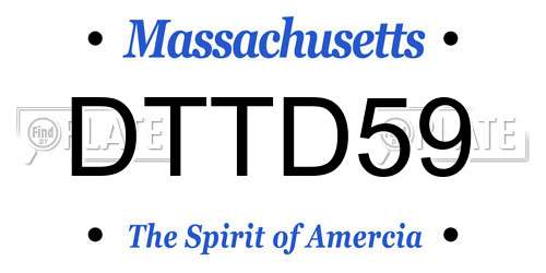 DTTD59 Massachusetts License Plate
