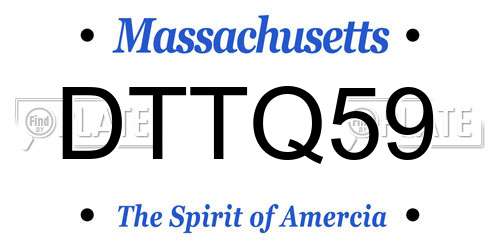 DTTQ59 Massachusetts License Plate
