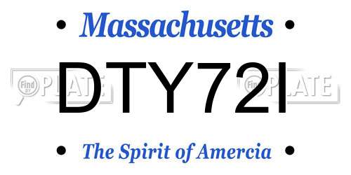 DTY72I Massachusetts License Plate